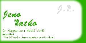 jeno matko business card